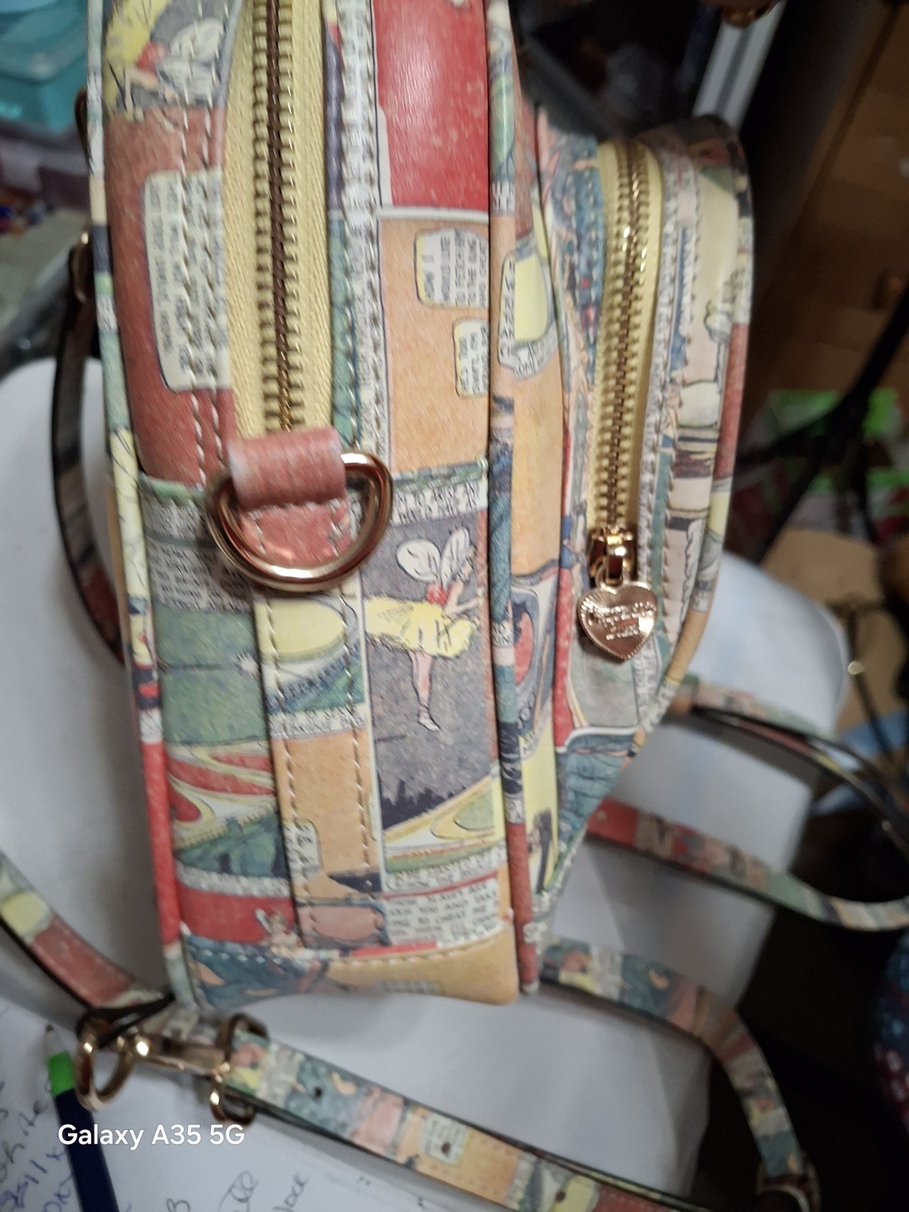 Rare Unlogical PoemComic Strip Narrative Mini Backpack Crossbody Pinocchio - Picture 8 of 13